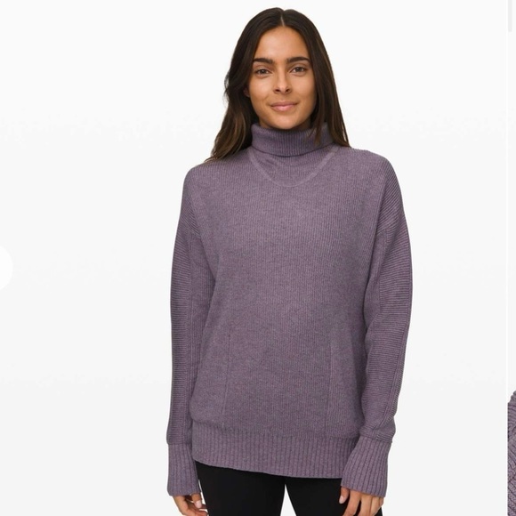 Lululemon Heathered Purple Turtleneck Sweater - Picture 1 of 9